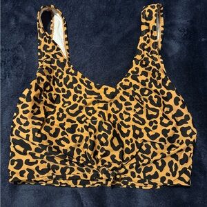 Leopard Print Knotted Bikini Top -